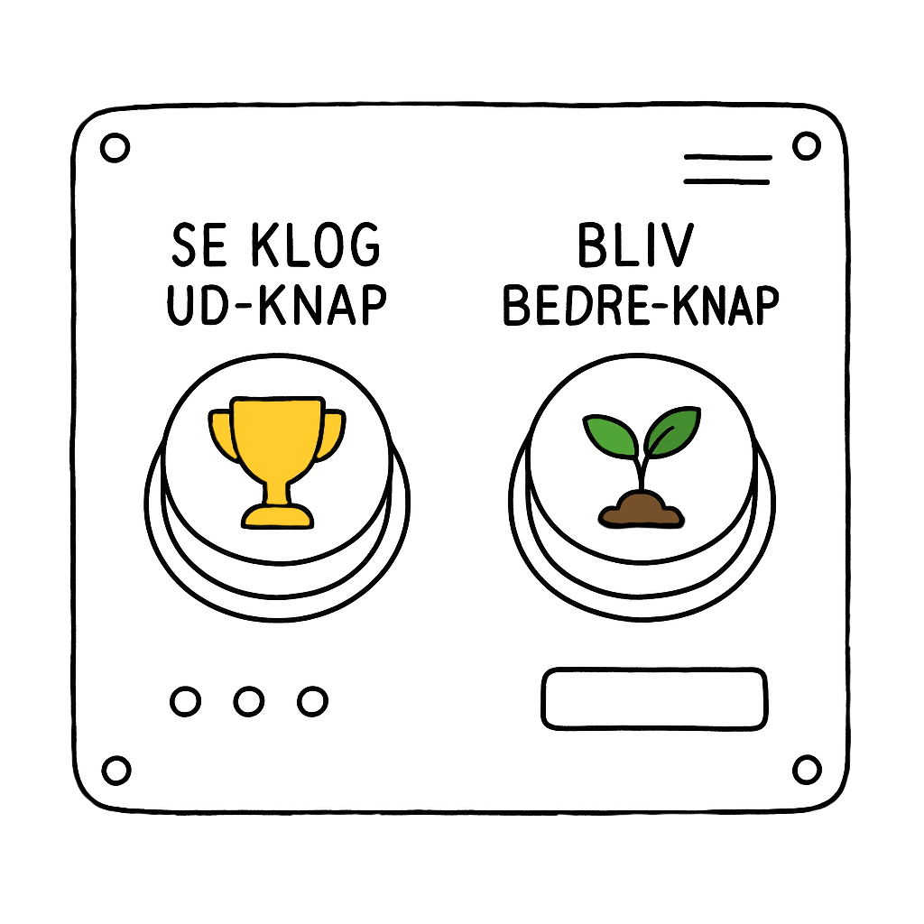 To knapper. En der hedder "se klog ud" og en der hedder "Bliv bedre"