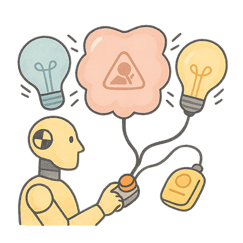 Kreativ robot med opfindsomhed og ideer til innovation og teknologi.